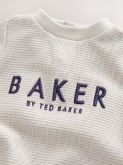 Baker by Ted Baker Textured Long Sleeve Romper - Image 6 of 7