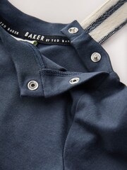 Baker by Ted Baker Long Sleeve T-Shirt and Striped Dungarees Set - Image 5 of 9