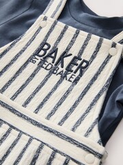 Baker by Ted Baker Long Sleeve T-Shirt and Striped Dungarees Set - Image 6 of 9