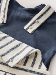 Baker by Ted Baker Long Sleeve T-Shirt and Striped Dungarees Set - Image 7 of 9