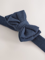 Baker by Ted Baker Blue 100% Cotton Smart Bow Tie Rompersuit - Image 9 of 9