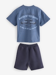 Baker by Ted Baker Oversized Blue T-Shirt and Shorts Set - Image 8 of 12