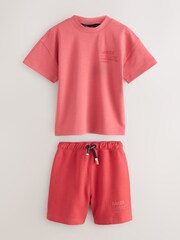 Baker by Ted Baker Oversized Tonal Graphic T-Shirt and Shorts Set - Image 9 of 14