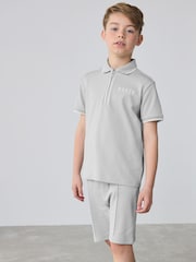 Baker by Ted Baker Grey 100% Cotton Polo Shirt and Shorts Set - Image 3 of 12