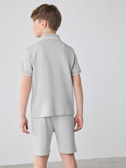 Baker by Ted Baker Grey 100% Cotton Polo Shirt and Shorts Set - Image 4 of 12