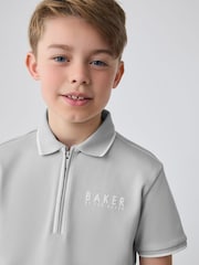 Baker by Ted Baker Grey 100% Cotton Polo Shirt and Shorts Set - Image 5 of 12