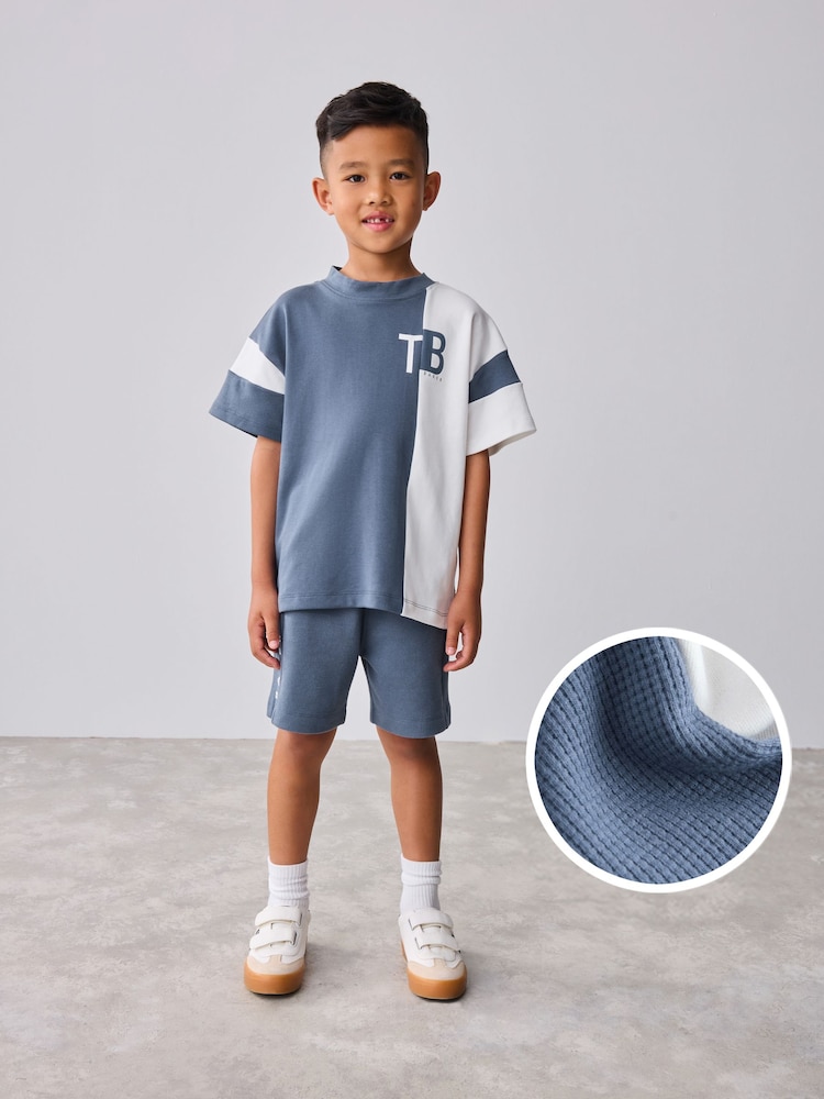 Baker by Ted Baker Colourblock Varsity T-Shirt and Shorts Set - Image 1 of 10 Baker by Ted Baker Colourblock Varsity T-Shirt and Shorts Set - Image 1 of 10