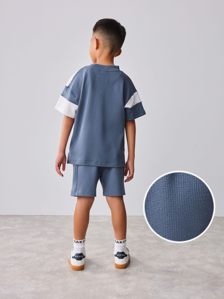 Baker by Ted Baker Colourblock Varsity T-Shirt and Shorts Set - Image 2 of 10 Baker by Ted Baker Colourblock Varsity T-Shirt and Shorts Set - Image 2 of 10
