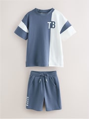 Baker by Ted Baker Colourblock Varsity T-Shirt and Shorts Set - Image 6 of 10