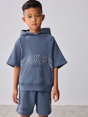 Baker by Ted Baker Blue Short Sleeve Hoodie and Shorts Set - Image 1 of 17