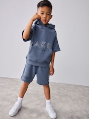 Baker by Ted Baker Blue Short Sleeve Hoodie and Shorts Set - Image 2 of 17