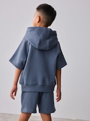 Baker by Ted Baker Blue Short Sleeve Hoodie and Shorts Set - Image 3 of 17