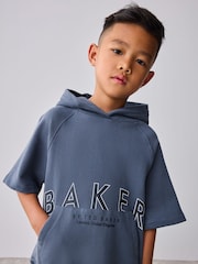 Baker by Ted Baker Blue Short Sleeve Hoodie and Shorts Set - Image 4 of 17