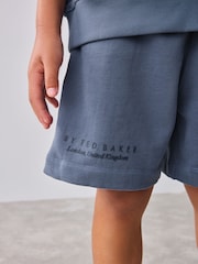 Baker by Ted Baker Blue Short Sleeve Hoodie and Shorts Set - Image 7 of 17