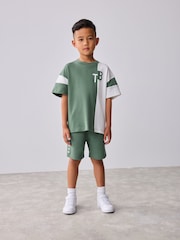 Baker by Ted Baker Colourblock Varsity T-Shirt and Shorts Set - Image 1 of 11