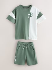 Baker by Ted Baker Colourblock Varsity T-Shirt and Shorts Set - Image 10 of 11