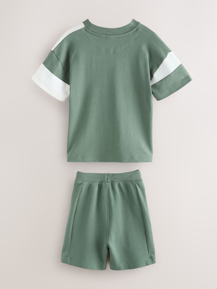 Baker by Ted Baker Colourblock Varsity T-Shirt and Shorts Set - Image 11 of 11