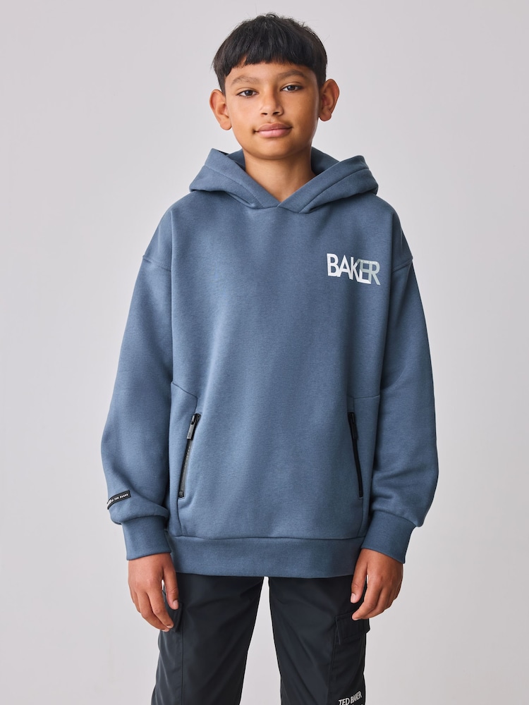 Baker by Ted Baker Oversized Back Graphic Print Hoodie - Image 1 of 13