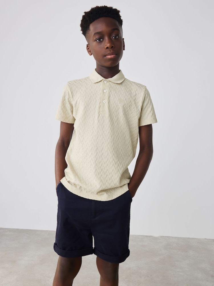 Baker by Ted Baker Textured 100% Cotton Polo Shirt - Image 1 of 11