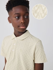 Baker by Ted Baker Textured 100% Cotton Polo Shirt - Image 2 of 11