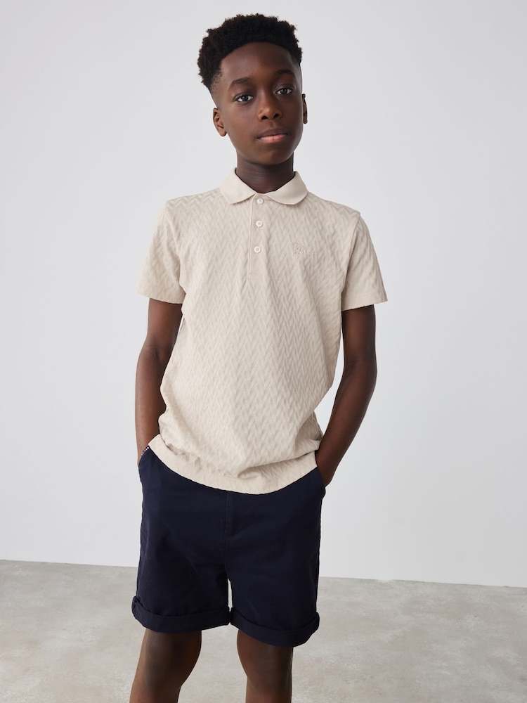 Baker by Ted Baker Textured 100% Cotton Polo Shirt - Image 2 of 11 Baker by Ted Baker Textured 100% Cotton Polo Shirt - Image 2 of 11