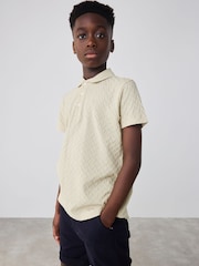 Baker by Ted Baker Textured 100% Cotton Polo Shirt - Image 5 of 11