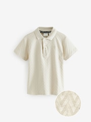 Baker by Ted Baker Textured 100% Cotton Polo Shirt - Image 8 of 11