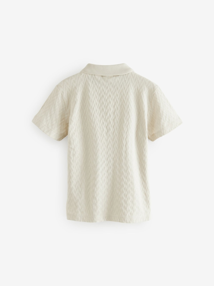Baker by Ted Baker Textured 100% Cotton Polo Shirt - Image 9 of 11