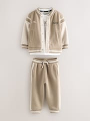 Baker by Ted Baker Stone Varsity Jacket T-Shirt and Joggers Set - Image 10 of 19