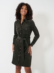 Crew Clothing Green Elsie Cord Shirt Dress - Image 3 of 5