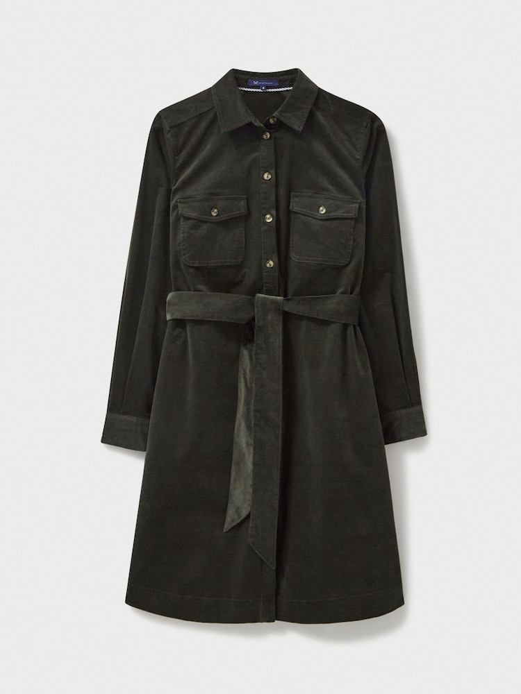 Crew Clothing Green Elsie Cord Shirt Dress - Image 5 of 5