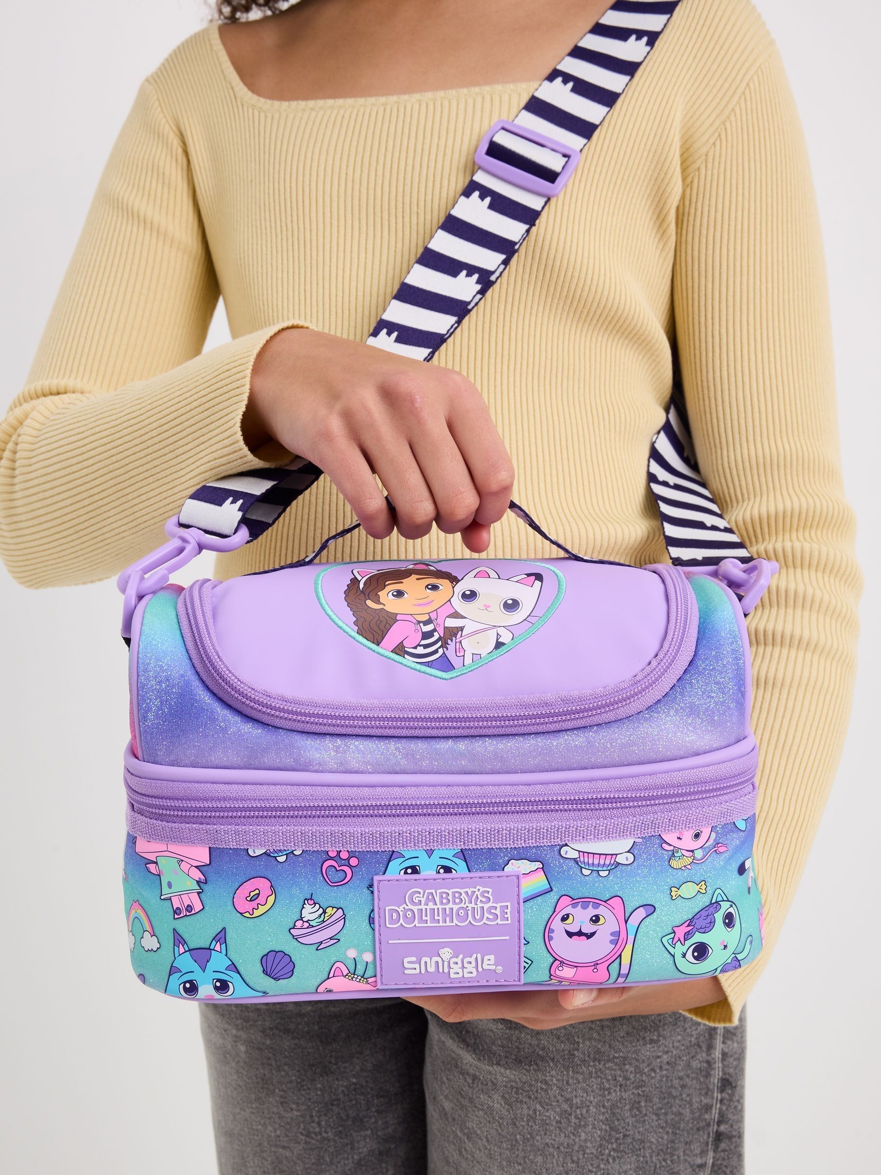 Buy Gabby's Purple Dollhouse Double Decker Lunchbox With Strap