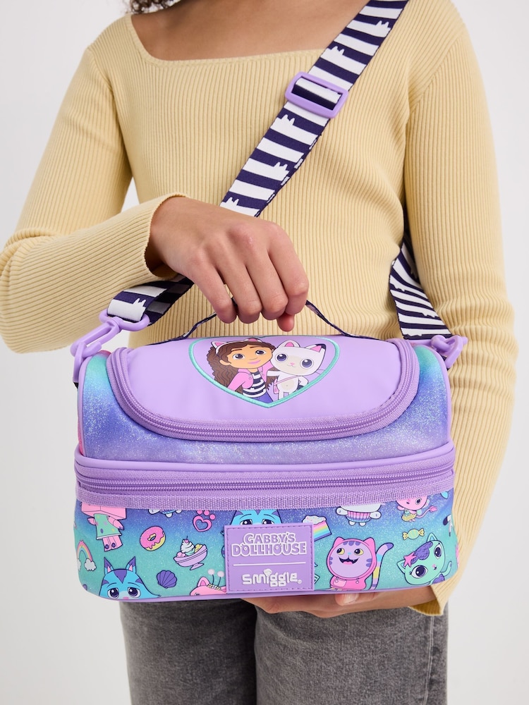 Gabby's Purple Dollhouse Double Decker Lunchbox With Strap - Image 1 of 5