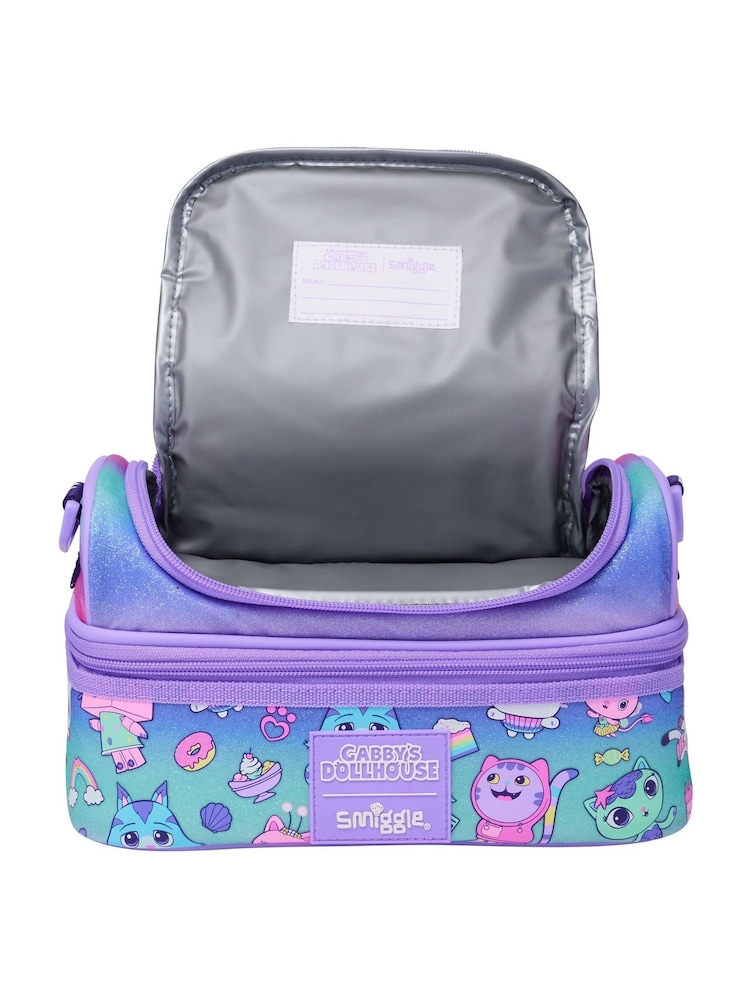 Gabby's Purple Dollhouse Double Decker Lunchbox With Strap - Image 5 of 5