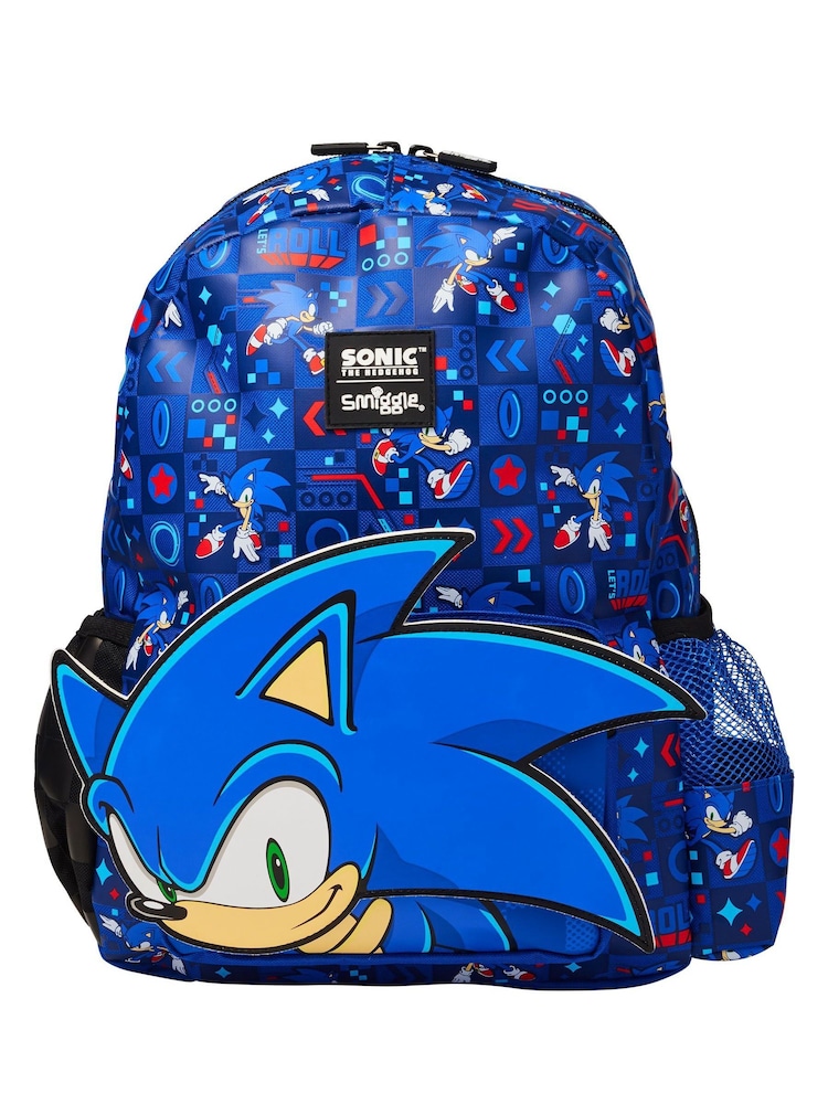 Smiggle Blue Junior Sonic The Hedgehog Hoodie Backpack - Image 1 of 6