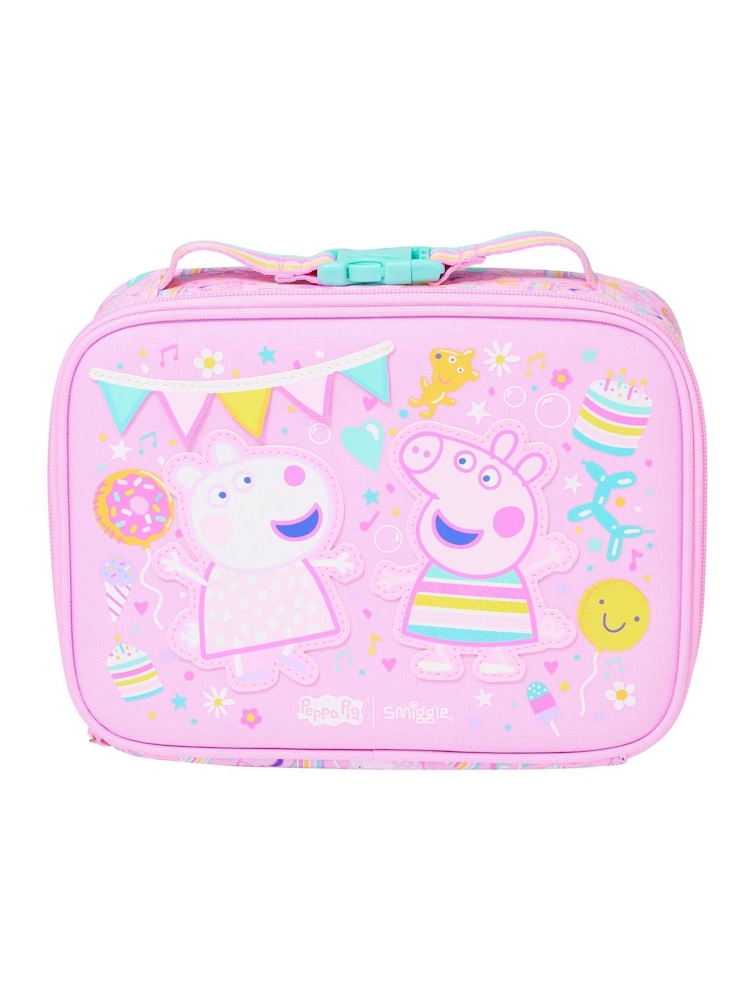 Smiggle Pink Peppa Pig Teeny Tiny Square Lunchbox - Image 1 of 4 Smiggle Pink Peppa Pig Teeny Tiny Square Lunchbox - Image 1 of 4