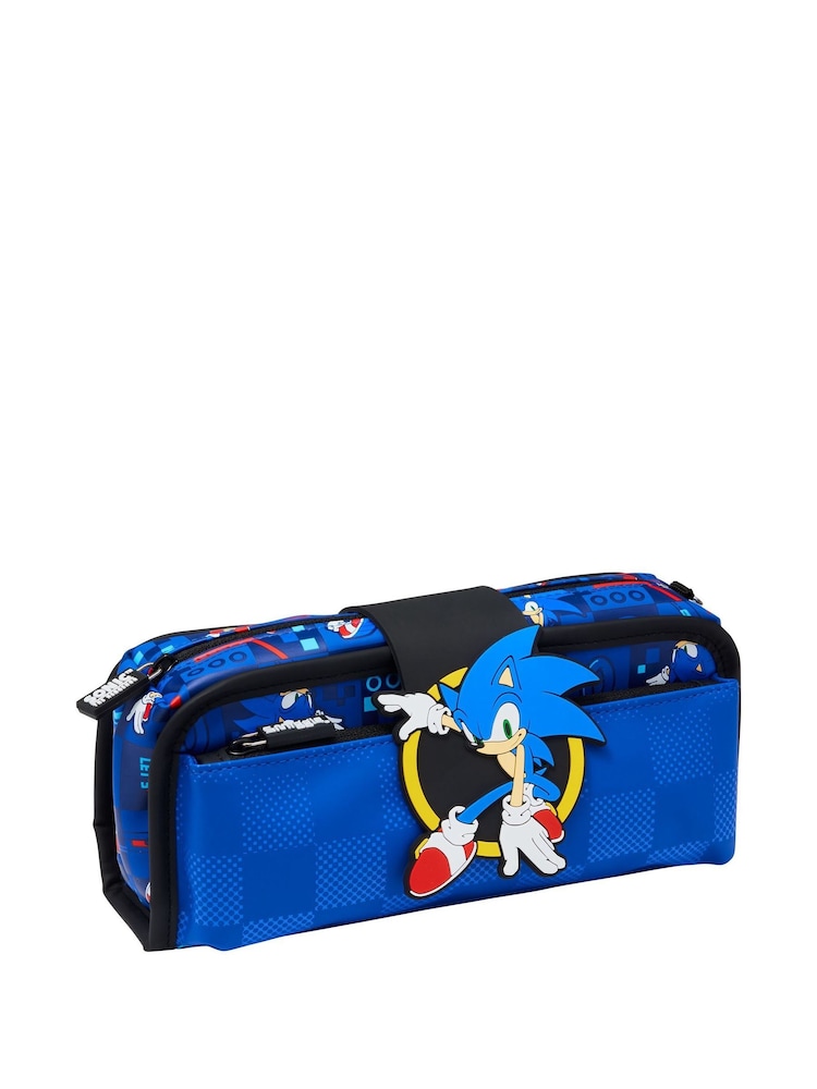 Smiggle Blue Sonic The Hedgehog Utility Pencil Case - Image 1 of 4