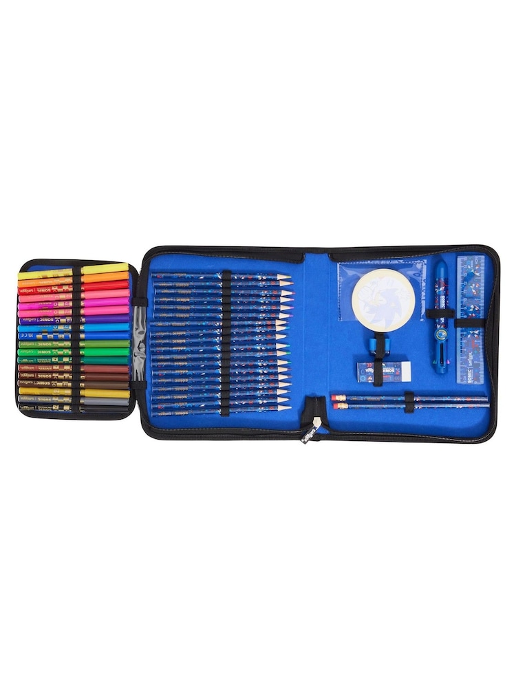 Smiggle Blue Sonic The Hedgehog Zip It Stationery Gift Pack - Image 1 of 5