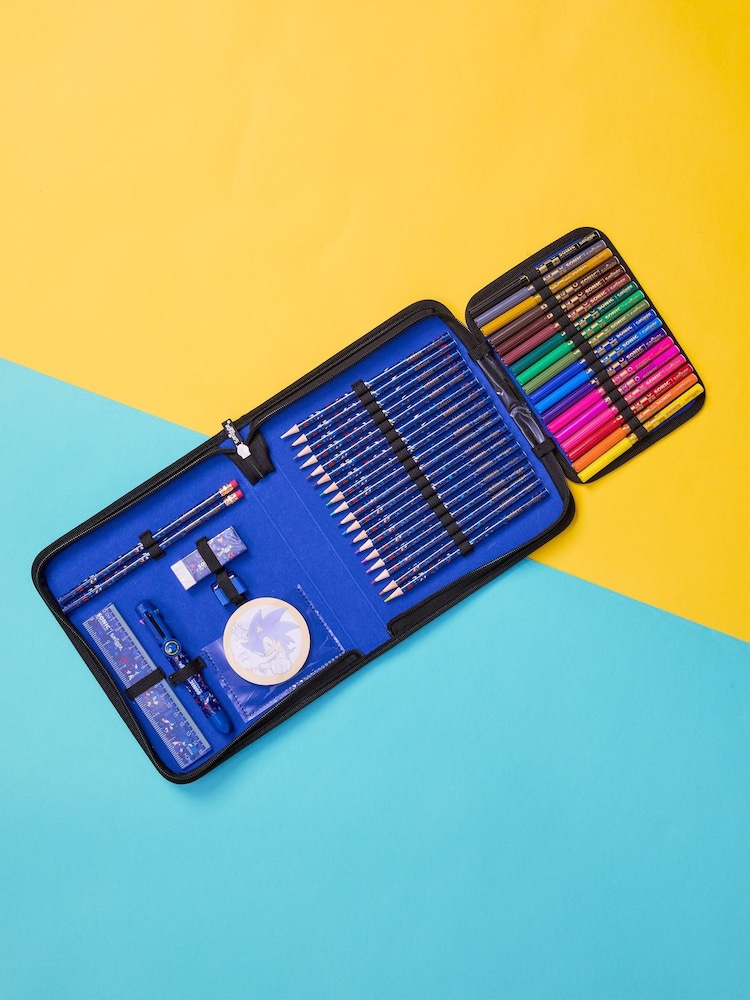 Smiggle Blue Sonic The Hedgehog Zip It Stationery Gift Pack - Image 5 of 5
