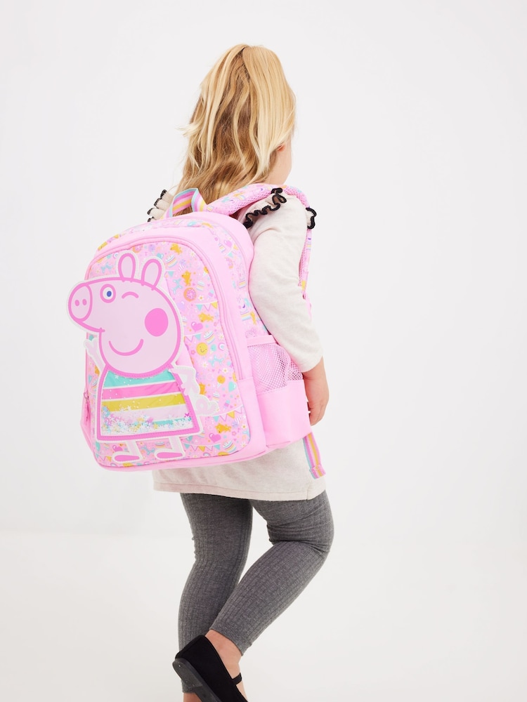 Smiggle Pink Junior Peppa Pig Character Backpack - Image 2 of 5