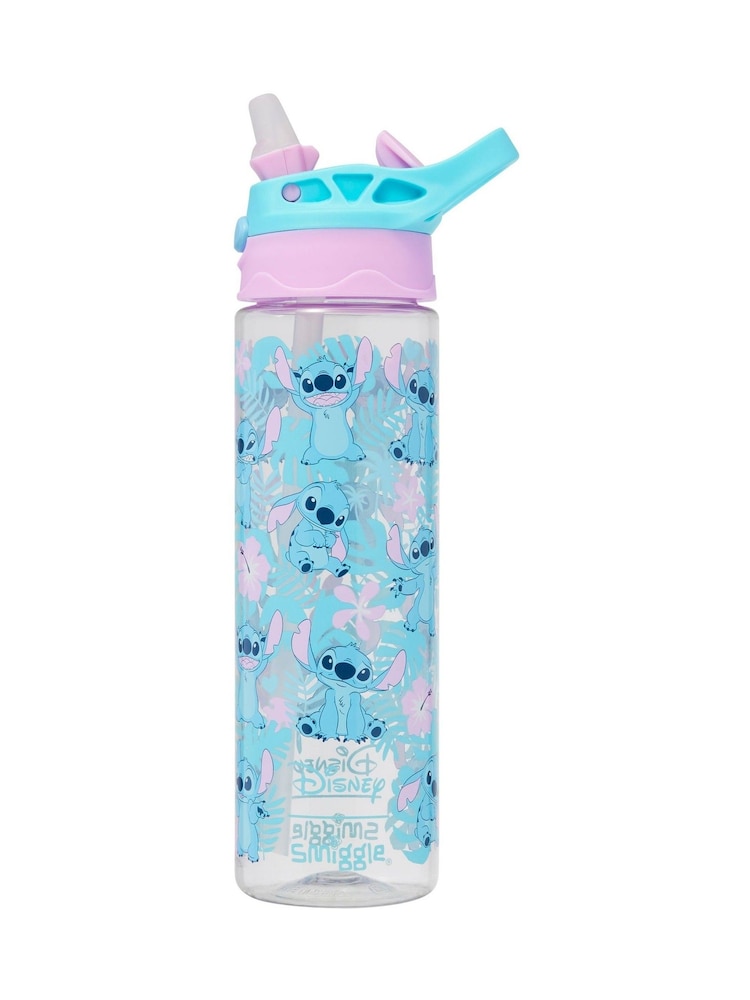 Smiggle Blue Stitch Plastic Flip Drink Bottle 650Ml - Image 1 of 2