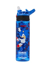 Smiggle Blue Sonic The Hedgehog Plastic Flip Drink Bottle 650Ml - Image 1 of 2