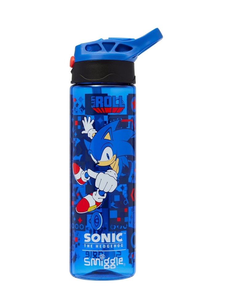 Smiggle Blue Sonic The Hedgehog Plastic Flip Drink Bottle 650Ml - Image 2 of 2