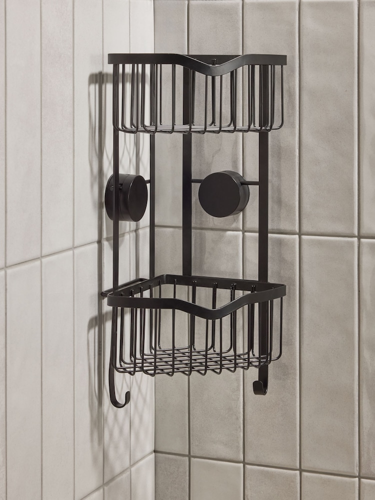 Black Suction Corner Shower Caddy - Image 2 of 4