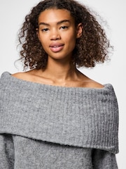 PIECES Off Shoulder Bardot Soft Knitted Midi Dress - Изображение 4 из 6