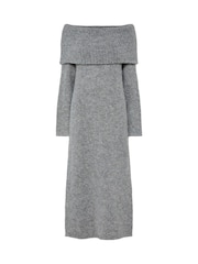 PIECES Off Shoulder Bardot Soft Knitted Midi Dress - Изображение 5 из 6