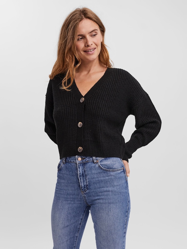 VERO MODA Black Button Down Knitted Cardigan - Image 3 of 6