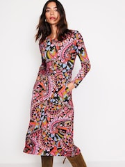 Boden Red Amelie Long Sleeves Midi Dress - Image 1 of 5