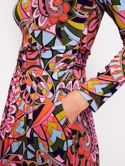 Boden Red Amelie Long Sleeves Midi Dress - Image 2 of 5