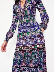 Boden Blue Ivy Border Print Midi Dress - Image 2 of 6